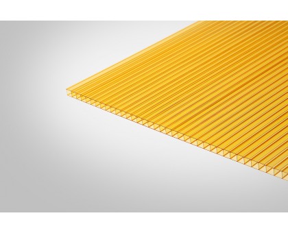 Сотовый поликарбонат КОЛИБРИ 6,0 мм 2100x12000 мм желтый 70% PC