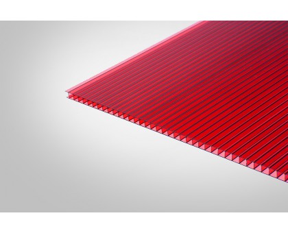 Сотовый поликарбонат КОЛИБРИ 6,0 мм 2100x12000 мм красный 16% PC