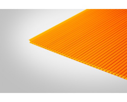 Сотовый поликарбонат КОЛИБРИ 6,0 мм 2100x12000 мм оранжевый 55% PC